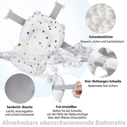 Faltbare Baby-Badewanne mit Rahmen, Thermometer  Badeschwammkissen, rutschfest & tragbar – geeignet für Neugeborene  Kleinkinder, Kompakte Baby-Dusche,Platzsparende Badewanne,Weiches Badekissen,Robuster Rahmen,Tragbare Badewanne,Neue Eltern,Baby Shower Ge