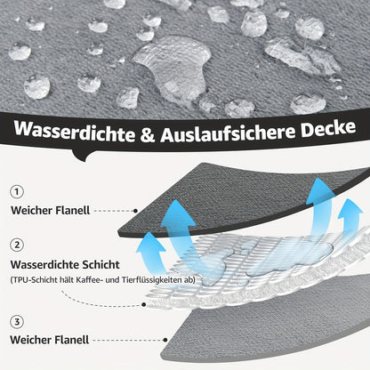 LOOBANI Bettdecke: Beide Seiten verwendbar mit weicher Flanell Doppelbettdecke, Größe 229cm * 203cm/205cm * 153cm Auslaufsicherer Bezug/ spritzwassergeschützte Haustierdecke, geeignet für Sofa, Sitzschutz, Camping, Reisen und andere Szenen