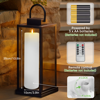 Große Kerzen Lichter 1er Packung oder 2er Packung mit Timer Blinkende LED Flammenlose Kerzen Batteriebetrieben mit Fernbedienung Falsche Säulenkerzen Realistisch für Outdoor Terrasse Veranda Weihnachten Neujahr Dekorationslichter