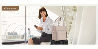 LOVEVOOK Damen Rucksack, Großer Schulrucksack für 15,6  43,94 cm Laptop, Reiserucksack, Handgepäck, Flugzeug 40 x 20 x 25, Leichter Business-Reiserucksack, Geschenk für Frauen