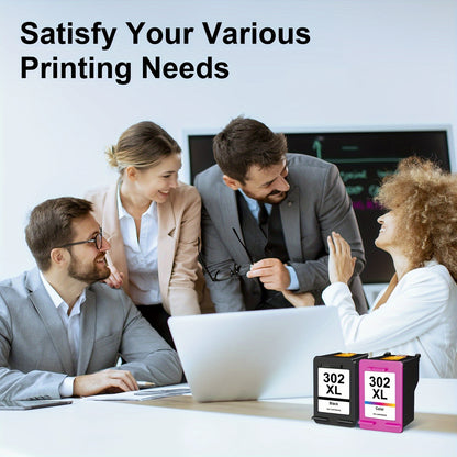 302XL Tintenpatronen Wiederaufbereitet für HP 302 XL Tintenpatronen für HP Deskjet 3630 1110 2130 Envy 4520 4527 4524 4523 Officejet 3835 4650 3830 3831 5230, Schwarz und Farbe, 2 Stück