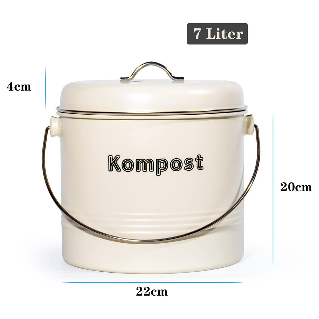 Mülleimer Küche, Mülleimer Geruchsdicht mit Aktivkohlefiltern, Komposteimer Metall