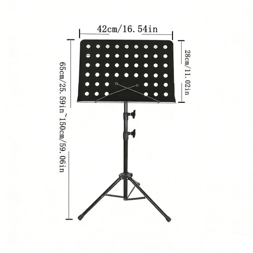 Höhenverstellbarer, faltbarer Musik-Orchester-Notenständer, Papier- und Mikrofonhalterung, Stativ, einfache Installation