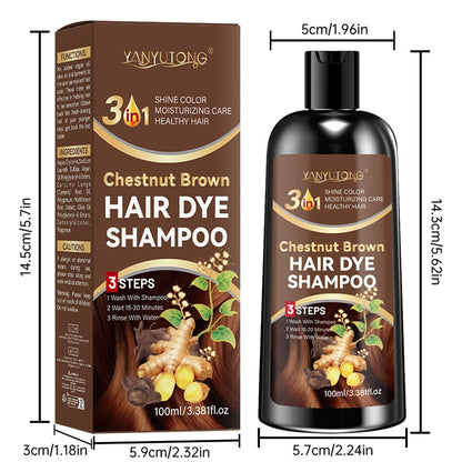 2er-Pack 100ml Haarfärbe-Shampoos, Schwarz//Kastanienbraune Haarfärbe-Shampoos, Mehrzweckflaschen, Shampoonieren  Färben, Sofortfärbung, für glänzendes, voluminöses  geschmeidiges Haar in Minuten, sanft  schädigungsfrei, feuchtigkeitsspendend