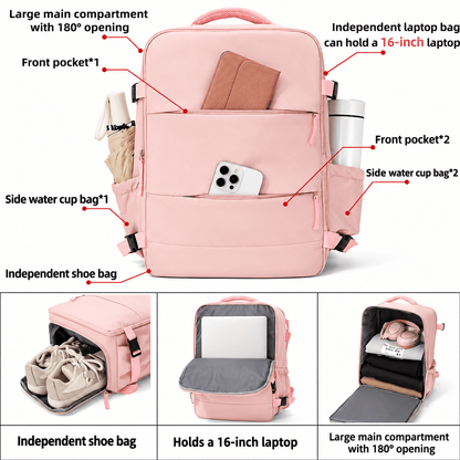 Neuer Ryanair Rucksack/Handtasche mit den Maßen 40 x 30 x 20 cm, geeignet für Ryanair/Easyjet Flüge. Ideal für Reisen, Geschäftsreisen oder den täglichen Gebrauch. Verfügt über verstellbare Schultergurte, eine 180°-Öffnung, einen Reißverschluss, ein Schuh