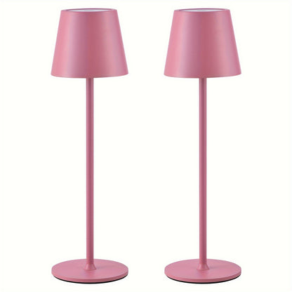 2er-Pack Kabellose Tischlampe LED Schreibtischlampe, 4000mAh Wiederaufladbare Touch Nachtlicht Kabellos Minimalistisches Design für Zuhause/Restaurant/Schlafzimmer/Außenbereich