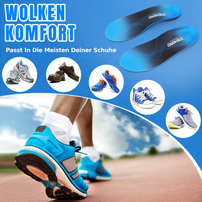 Hochbelastbare Fußgewölbestütz-Einlegesohlen für Damen und Herren, Stabile Schuh-Einlagen zur Fußgewölbestützung, Einlegesohlen für Plattfüße, Stoßdämpfend, Druckverteilend, für Arbeitsschuhe und verschiedene Schuhe, Komfort-Einlegesohlen für ständiges St