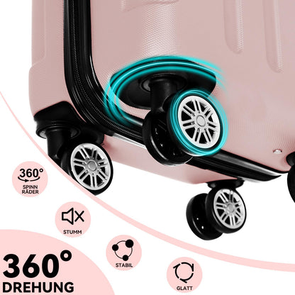 BEIBYE 2045 Zwillingsrollen 3tlg. Reisekoffer Koffer Kofferset Trolleys Hartschale in 20 Farben