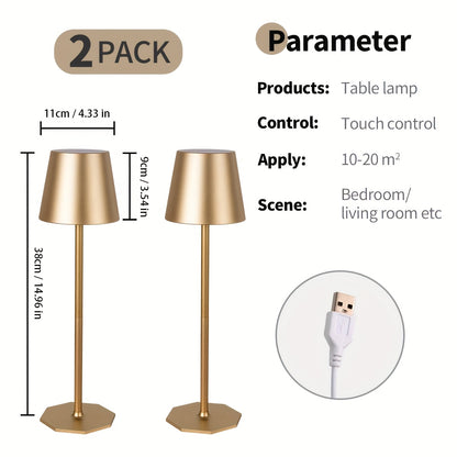 2er-Pack Kabellose Schreibtischlampe, Tragbare LED-Lampe, Stromversorgung über USB-Schnittstelle, Mit 3-Farben-Einstellbarer Dimmfunktion, Geeignet für Restaurants, Schlafzimmer/Bars, Partys im Freien/Camping/Café-Nachtlichter  Andere Orte