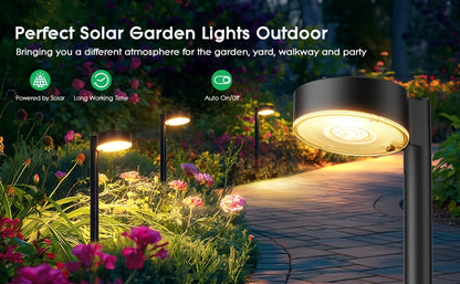 8er-Set Superhelle Solarleuchten für den Garten im Freien mit 12 LEDs und automatischer Ein-/Ausschaltung, bis zu 12 Stunden Solar-Wegeleuchten für Garten, Terrasse, Gehweg-Dekorationen
