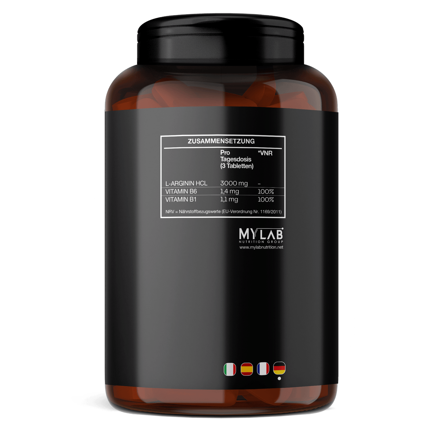 T-Rex Integratori L-Arginin 1000 mg mit Vitamin B1 und B6 – 120 Tabletten L-Arginin HCL, Vegan, Made in Italy