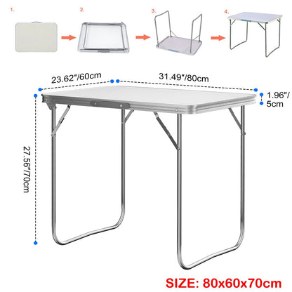 Klapptisch für Innen, Außen, Garten, Strand, Picknick, Camping, Angeln, Essen, Catering, Aluminiumrahmen, tragbar und leicht, Tragegriff-Design, verschiedene Stile und mehrere Höhen zur Auswahl