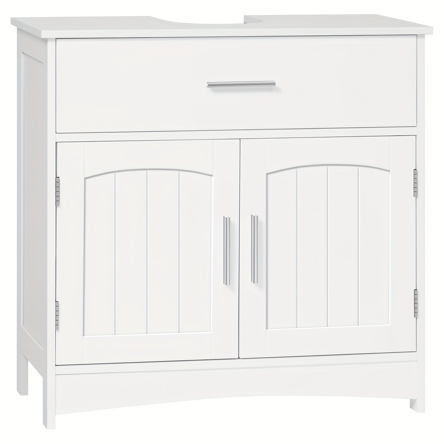 1 Stück Medizinschrank, Badezimmerschrank mit Schubladen, 2 Fächer Hinter der Tür, Verstellbares Regal, Waschtischschrank, Weiß, 60 x 60 x 30 cm
