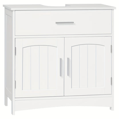 1 Stück Medizinschrank, Badezimmerschrank mit Schubladen, 2 Fächer Hinter der Tür, Verstellbares Regal, Waschtischschrank, Weiß, 60 x 60 x 30 cm