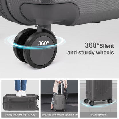 5-teiliges Gepäckset mit Eckenschützern, 12/16/20/24/28 Zoll, robuste Hartschale, 360°-Spinner-Räder, multifunktionales großes Fassungsvermögen, leichter Reisekoffer