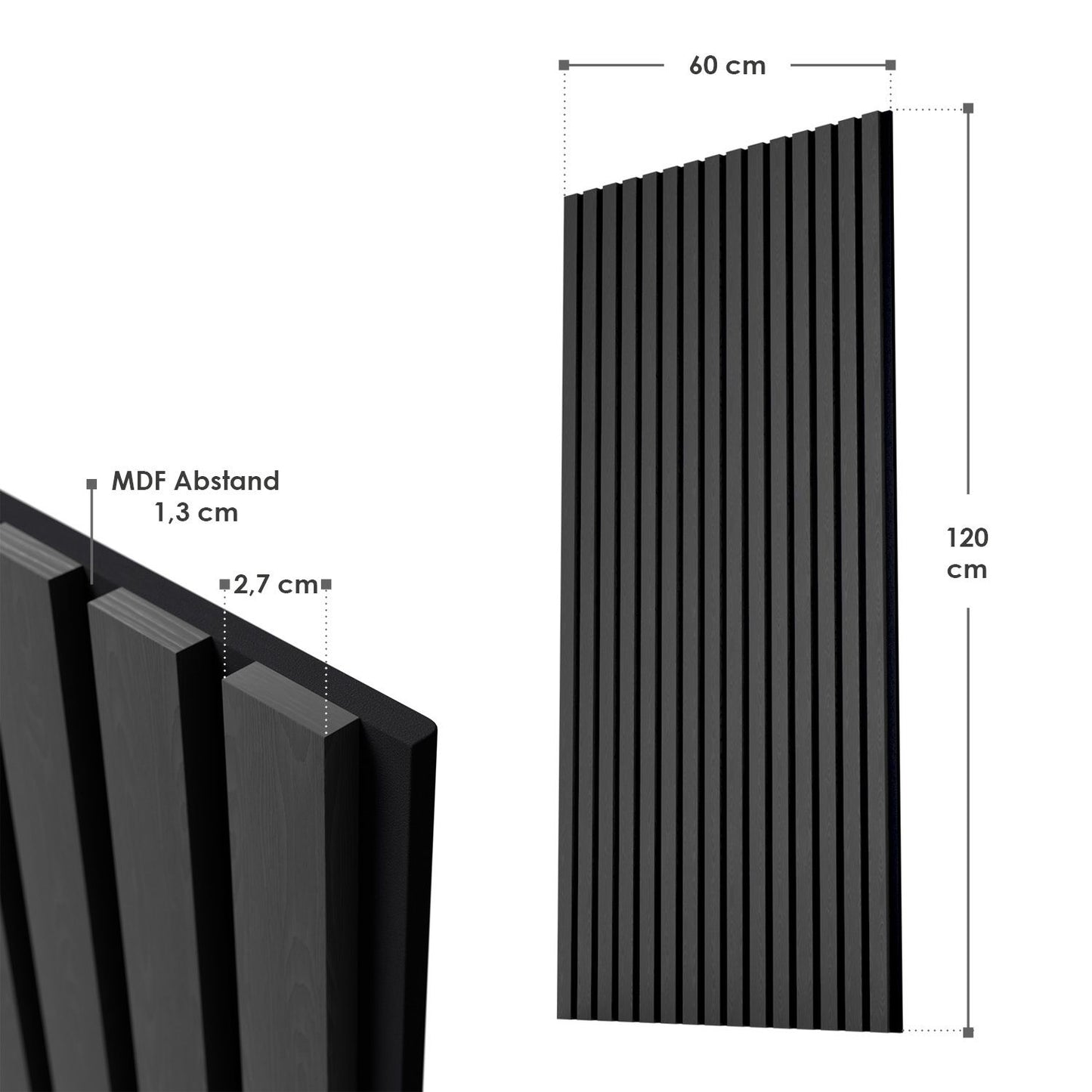 Wandpaneele Akustik 4er Set 120x60 cm