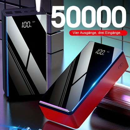 50000mAh Extra Große Kapazität, Schnelles USB-Ladegerät mit LED-Anzeige, Taschenlampe und Notstromreserve - Outdoor Camping Licht für iPhone, Android und Digitale Geräte, Geschenkidee