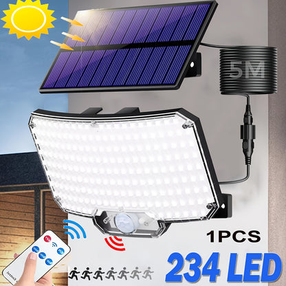 3 Stück/2 Stück/1 Stück LED Bewegungsmelder Solarleuchten Außen, 234 LEDs & 3 Modi. PIR Bewegungsmelder Flutlicht mit Fernbedienung, Solar Sicherheitsleuchte für Garten, Hof, Zaun, Weg, für Garten, Scheune, Veranda, Garage, Wandleuchten, Weihnachtsgeschen