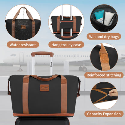 13/20/24/28 Zoll KONO Koffer Set 6-teilig Camping Hartschalenkoffer ABS Trolley Handgepäck Koffer Gepäcksets Reisekoffer mit Rädern und TSA-Schloss, mit Reisetasche und Kulturtasche Koffer Set Black Friday Thanksgiving Day Weihnachtsgeschenk