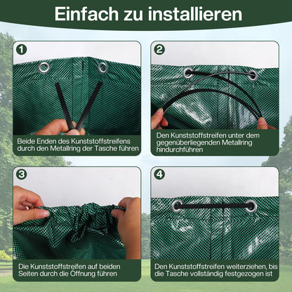 Gartensacke, 3er-Pack, je 272 Liter - Garten Laubsäcke mit Griffen - Faltbar, hergestellt aus 150GSM Polypropylen-Gewebe, langlebig - Geeignet für Rasenschnitt, Gartenabfälle, Grünaufkommen und herabgefallene Blätter