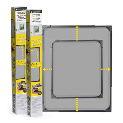 EASYmaxx Moskitonetz Magic Fit mit Rahmen für Fenster, montagefrei, Größe anpassbar