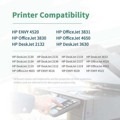 302XL Patronen Kompatibel für HP 302 Druckerpatronen (1 Schwarz, 1 Dreifarbig) 302 XL für HP DeskJet 3630 3636 3638 3639 1110 2130 3633 OfficeJet 3831 3830 3833 5220 5230 Envy 4525 4520 4522 4527