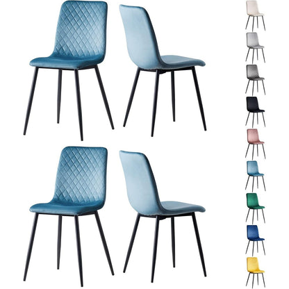 mcc direct Esszimmerstühle im 4er Set aus Samtstoff, Metallbeine, Lexi-Stühle, Desigenerstühle