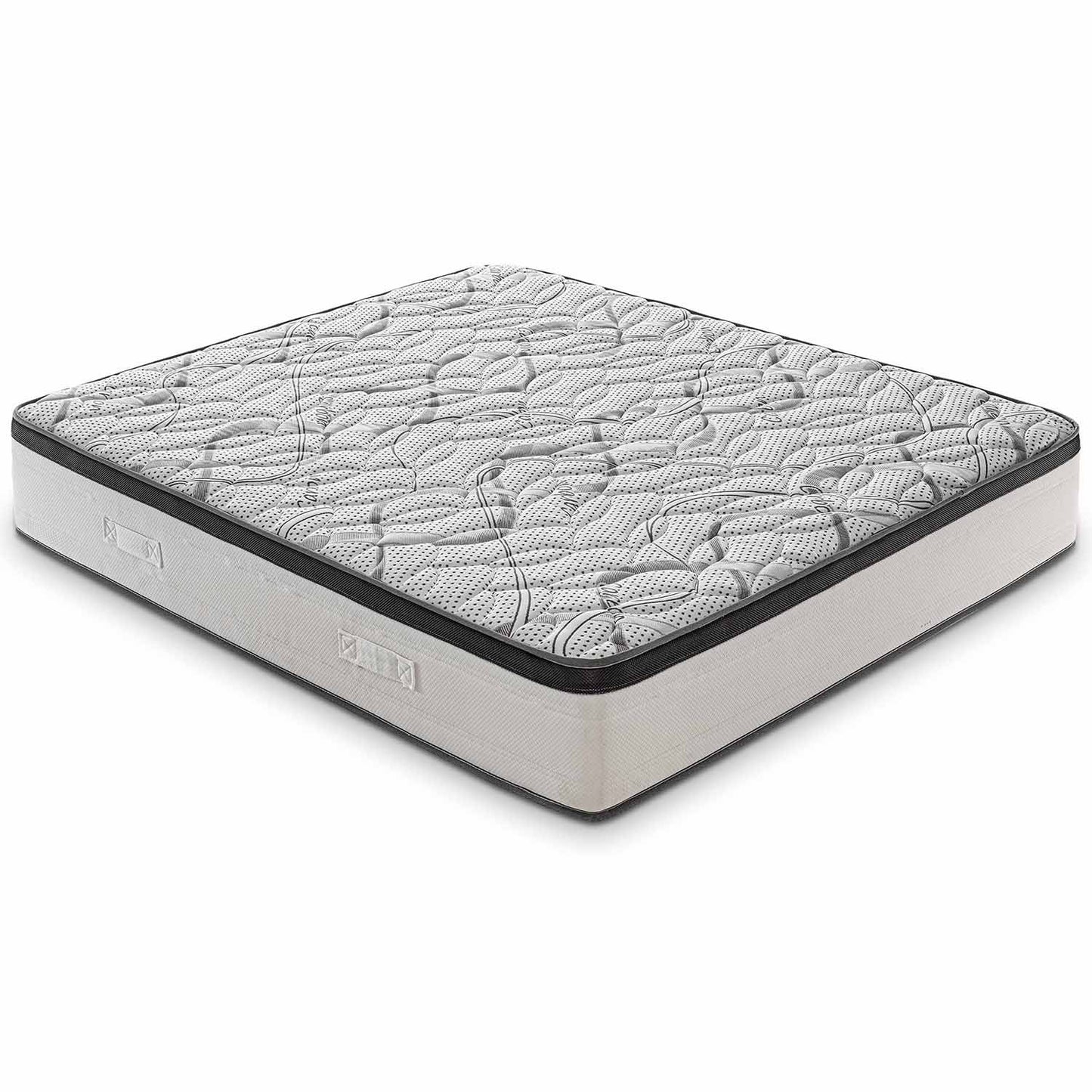 ROYAL DELUXE Matratze mit ERINNERUNGSEFECT - Hochdichtes HR-Schaum - 100% orthopädisch hergestellt in Italien - Bezug mit CARBONIO Entspannungseffekt
