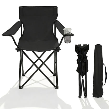 Sunula Klapp-Gartenstuhl, 140 kg Tragkraft, stabiler Klappstuhl für den Außenbereich mit Getränkehalter, 600D Oxford-Gewebe, für Terrasse, Balkon, Garten – inklusive passender Tragetasche (1/2 Stk.)