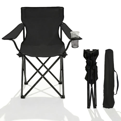 Sunula Klapp-Gartenstuhl, 140 kg Tragkraft, stabiler Klappstuhl für den Außenbereich mit Getränkehalter, 600D Oxford-Gewebe, für Terrasse, Balkon, Garten – inklusive passender Tragetasche (1/2 Stk.)