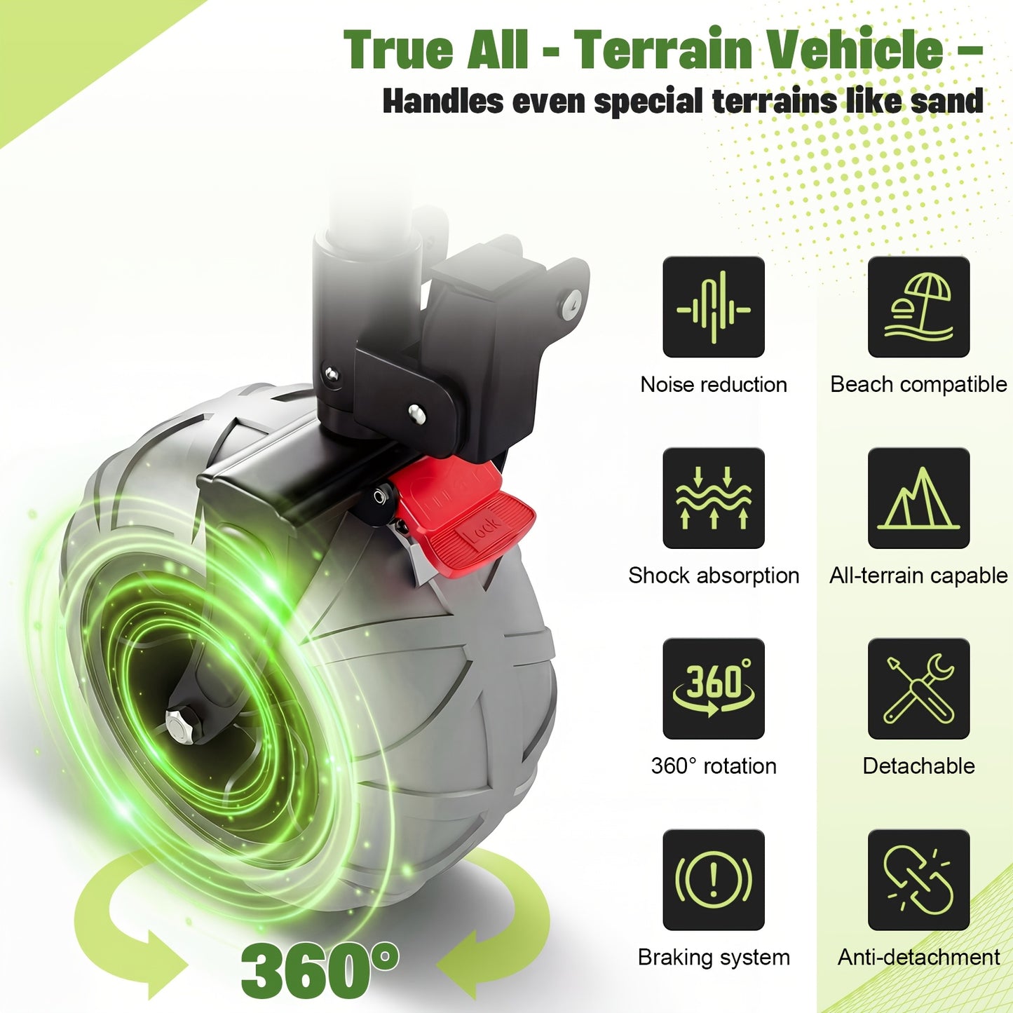 Zusammenklappbarer Rollwagen Allradreifen Strandwagen Transportwagen Einkaufswagen Großraum für Gartenarbeit Camping Shopping Strand und Outdoor Sport