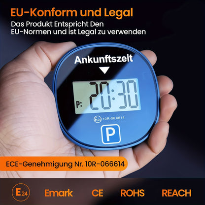 Schwarzer oder blauer quadratischer elektronischer Parkausweis | Elektronischer Parkautomat | Digitaler Parkautomat mit Front- und Rückanzeige | Kleine Größe, große Funktion | Geeignet für Weihnachtsgeschenke