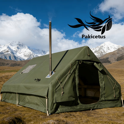 PAKICETUS Luft-Skylight-Zelt, schneller Aufbau mit Pumpe, 4-6 Personen Outdoor-Familienzelt, 4-Jahreszeiten, winddicht mit Tragetasche, ideal für Camping, Wandern, Angeln & Jagd