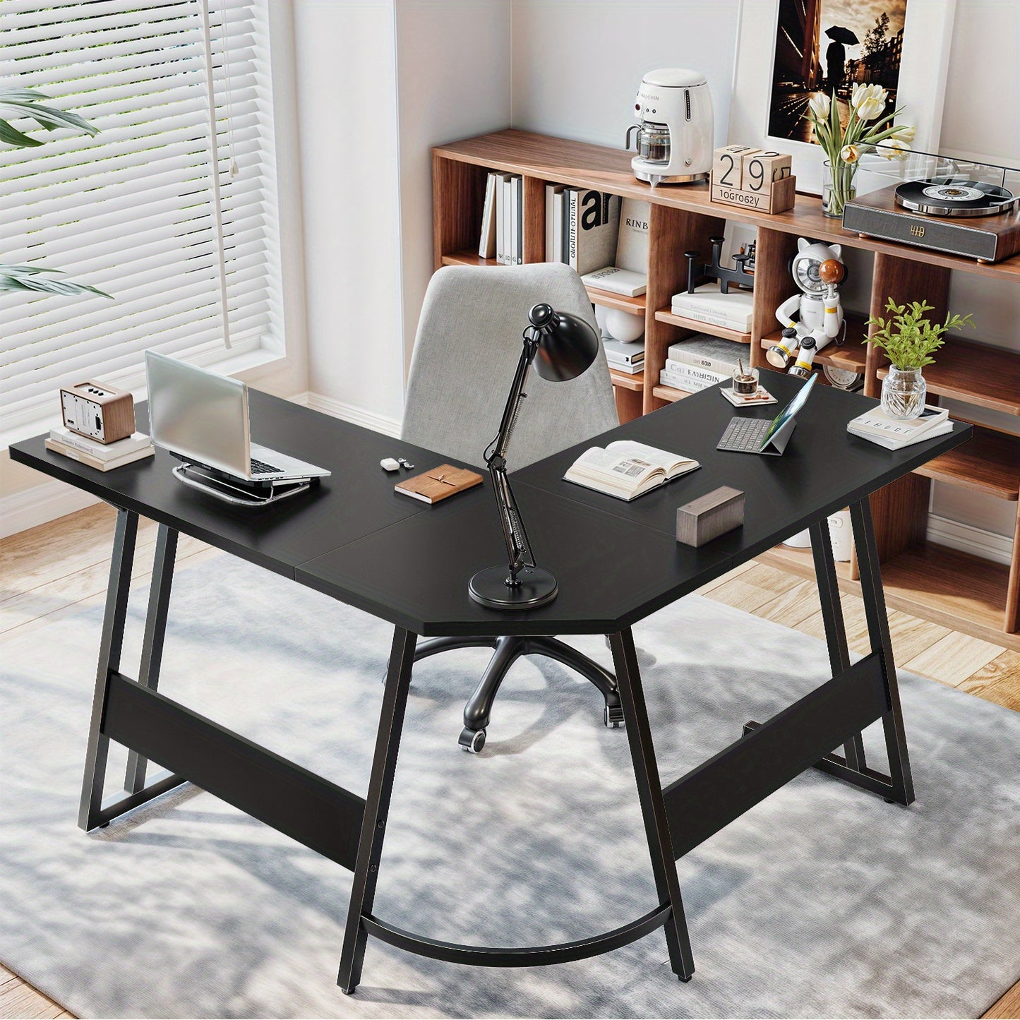DEVOKO L-förmiger Gaming-Schreibtisch - 120x120x75 cm Eck-Computertisch, Großer PC-Ecktisch für Gaming, Büro  Arbeitsplatz