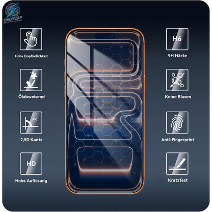 2 Stück Vollflächiger HD Glas Bildschirmschutz - Super9D Gehärtetes Glas Bildschirmschutz, Kompatibel mit iPhone 17 Pro Max, 17, 17 Pro, 17, 16 Pro Max, 16, 15 Pro Max, 14 Plus, 13, 12, 11 Pro Max, XR. Gehärtetes Glas, Kratzfest  Sturzgeschützt