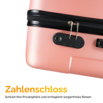 Bonnlo Kofferset 3 Teilig, Hartschale Koffer Set, Reisekoffer mit 4 Rollen, ABS-Trolley M-L-XL, mit Teleskopgriff, Viel Stauraum