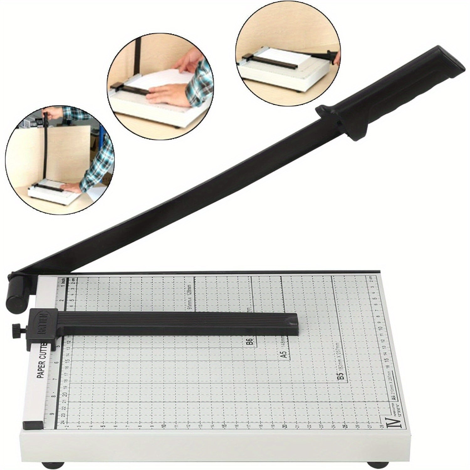 A4 Papierschneider, Messfläche 24 x 28 cm für Homeoffice und Büro – Detailansicht 5