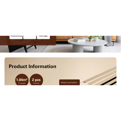 Akustikpaneele Selbstklebend 2 Stück 4 Stück 6 Stück 8 Stück Set 100X52Cm, Schallschutz Echo Reduzierung Wandpaneele aus Holzverkleidung - Akustikpaneele Holz für Wanddekoration Wohnzimmer, Büro & Home Office