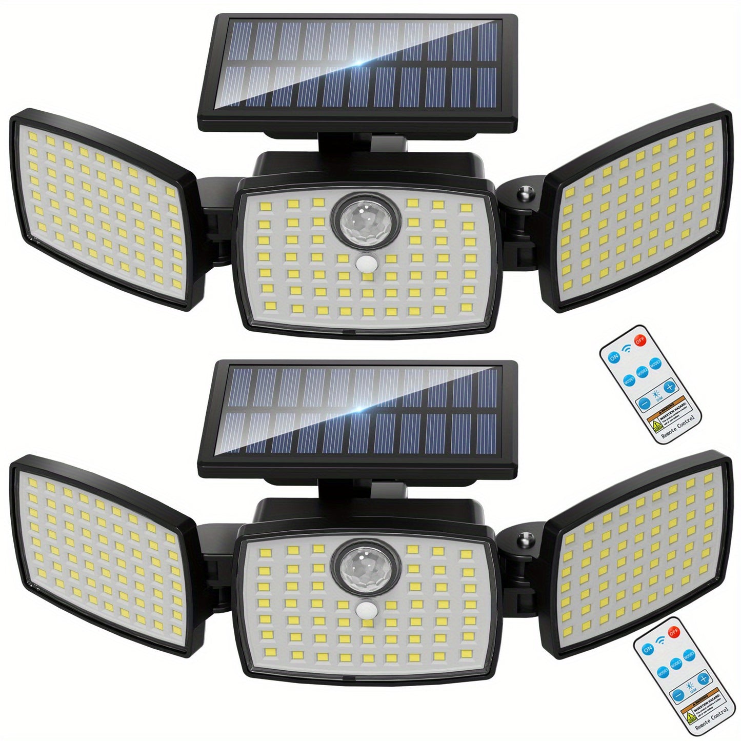 1/2 Stück Solarleuchten für den Außenbereich, 179 LED Superhelle Bewegungsmelder-Außenleuchte mit Sensoren, IP65 270 Weitwinkel Solar Flutlicht mit 3 Modi für den Garten