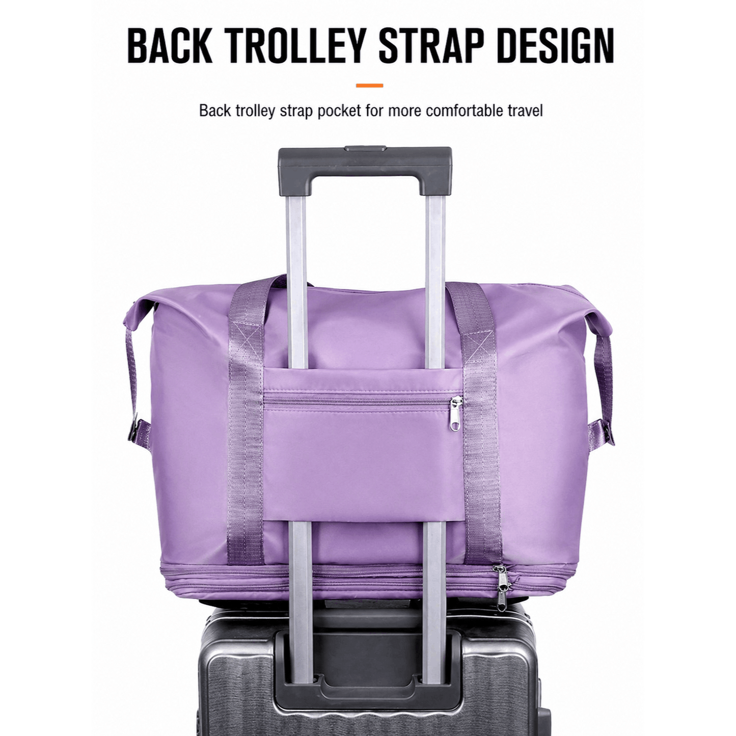 1 Stk. faltbare Reisetasche mit Rädern und großem Fassungsvermögen, erweiterbare Handgepäck-Tragetasche, leichte Gepäcktasche für Reisen, Umzug & den täglichen Gebrauch