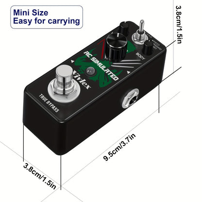 Akustikgitarren-Simulatoren-Pedal, Akustikgitarren-Effekt-Pedal, 3 Sound-Modi (Piezo, Standard, Jumbo) mit True Bypass, Lautstärke- & Tonreglern für verbesserte Akustikgitarren-Simulation, Beachten Sie, dass die Stromversorgung nicht enthalten ist