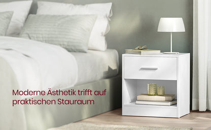 Nachttisch, Beistelltisch, mit Schublade, 28x 39x 41cm, offenes Fach, Couchtisch, Schlafzimmer, Wohnzimmer, Erhältlich in fünf Farben