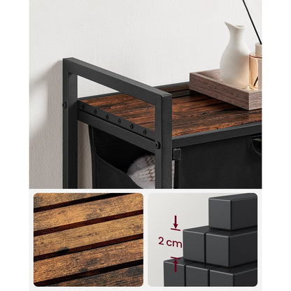 Wäschekorb 2 Fächer, Aufbewahrungsbox，Organizer faltbar, Wäschesammler mit Ablage, Wäschebox, Ordnungssystem Kleiderschrank，2 x 46 L, fur Weihnachts geschenke