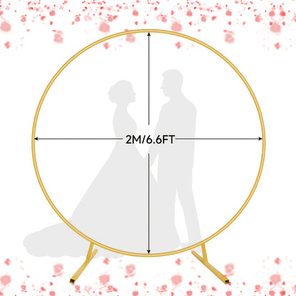 Ballonständer, Runder Rahmen, Ballonbogenständer mit goldenem Metallring, für Hochzeitsdekoration, Runder Bogen für Außendekoration, Geeignet für Hochzeit, Weihnachten und Neujahrsdekoration, Ballonständer Goldenes Metall Hochzeitsbogen Rund