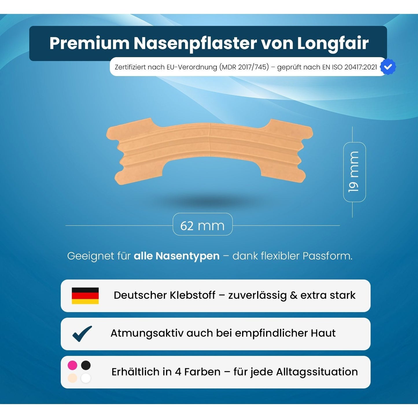 Nasenpflaster extra stark | 50 Stück | verbessert Schlafqualität und steigert die Leistung | hilft gegen Schnarchen