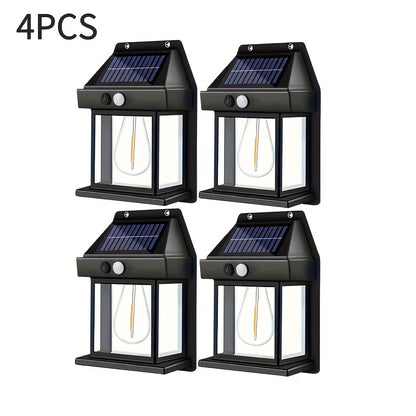 2/4/8 Stück Neue Solar-Wandlampen für Gewerbe – Straßen- und Außenbeleuchtung mit Bewegungsmelder, 3 Lichtmodi, Automatisches Ein-/Ausschalten von Dämmerung bis Morgenlicht, Transparentes Panel & Energiesparendes Design, Ideal für Terrassen und Eingangsbe