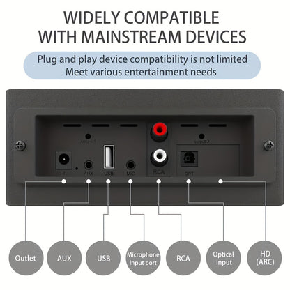 Aktives, säulenförmiges Line-Array-Portable-PA-System, drahtloser Lautsprecher mit Subwoofer, TWS-Lautsprecherschallsystem, drahtloser Audio-Lautsprecher im Split-Typ mit 3-Kanal-Mixer, laute  leistungsstarke drahtlose Lautsprecher, duale Stimmungsbeleuch