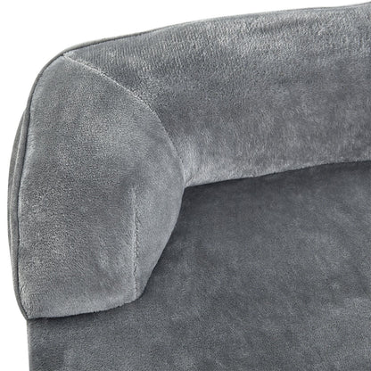 Hundebett Sheena L orthopädisch, waschbar & rutschfest 98x70x17 cm Hundesofa flauschig Hunde Grau Haustierbett Hundesofa