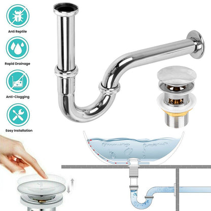 Siphon und Pop-Up Abflussventil Spülbecken Abfluss Set