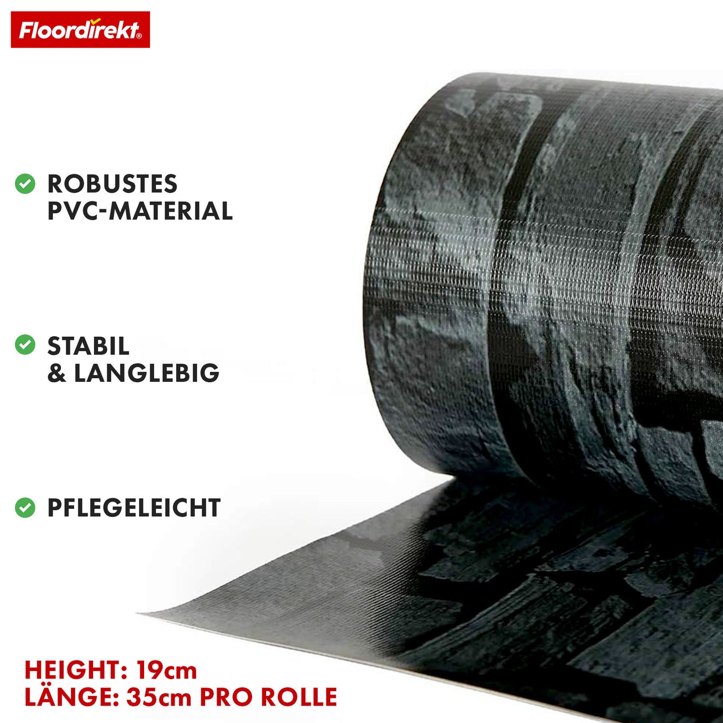 PVC Sichtschutzstreifen für Doppelstabmattenzaun – 35 m Rolle, 19 cm hoch, inkl. 20 Clips, in 3 Farben & 4 Designs erhältlich